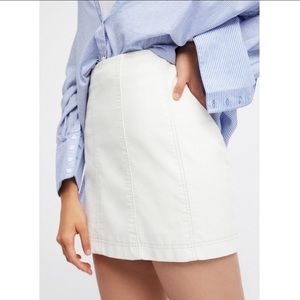Free People White Mini Skirt